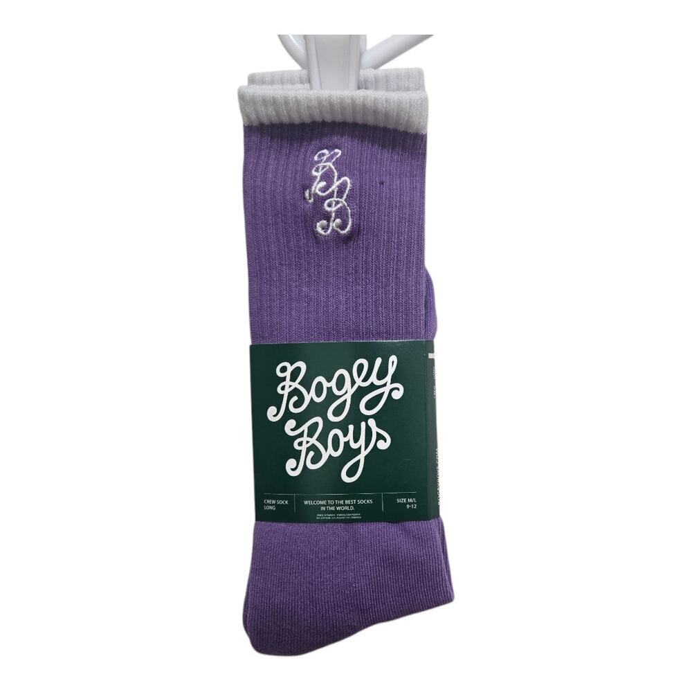 Bogey boys by macklemore socks mens size m/l 9-12 essential grape jam crew long